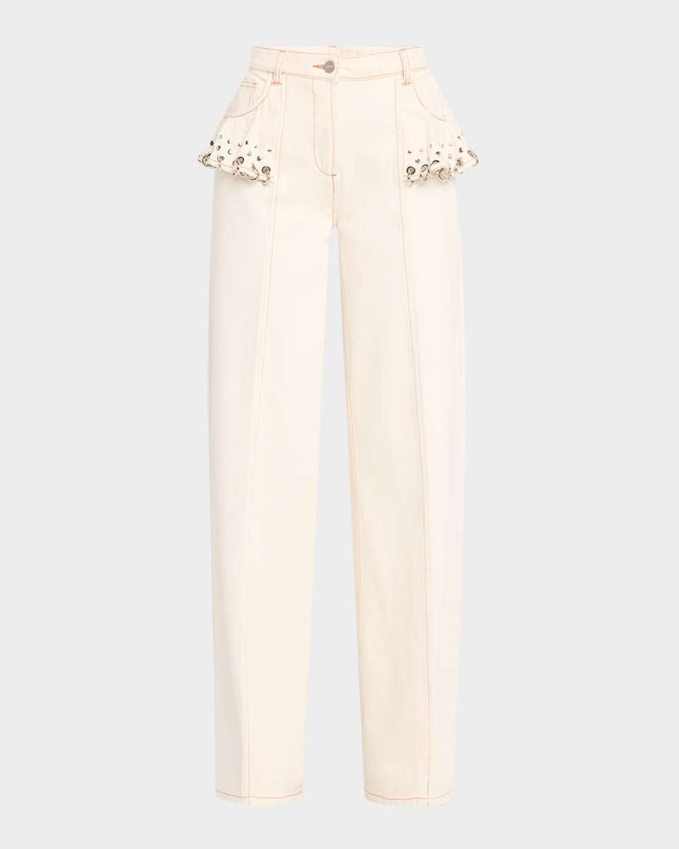 Avery Ruffled Jeans with Rings